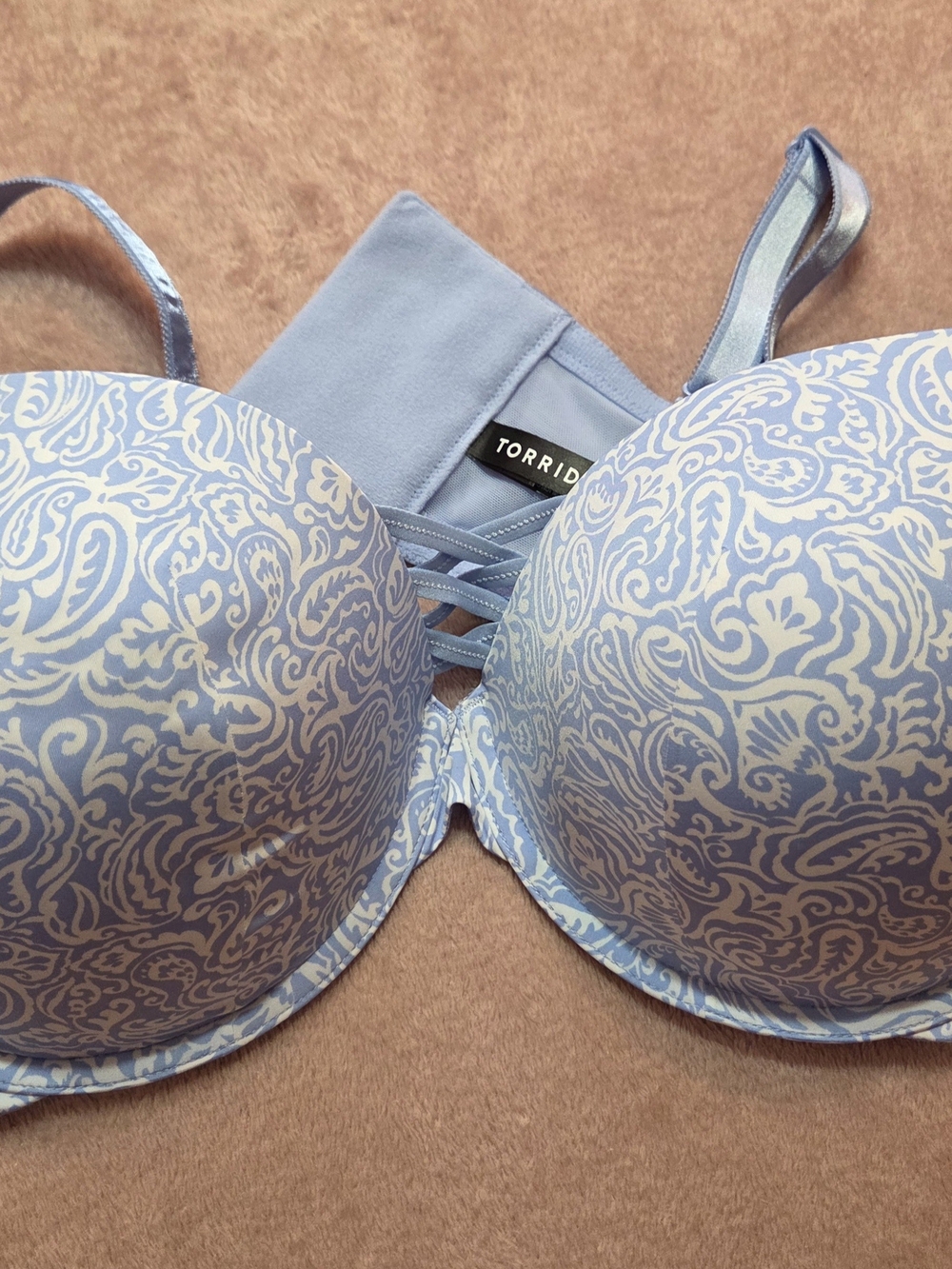 torrid Light Blue & White Paisley Push-Up Bra